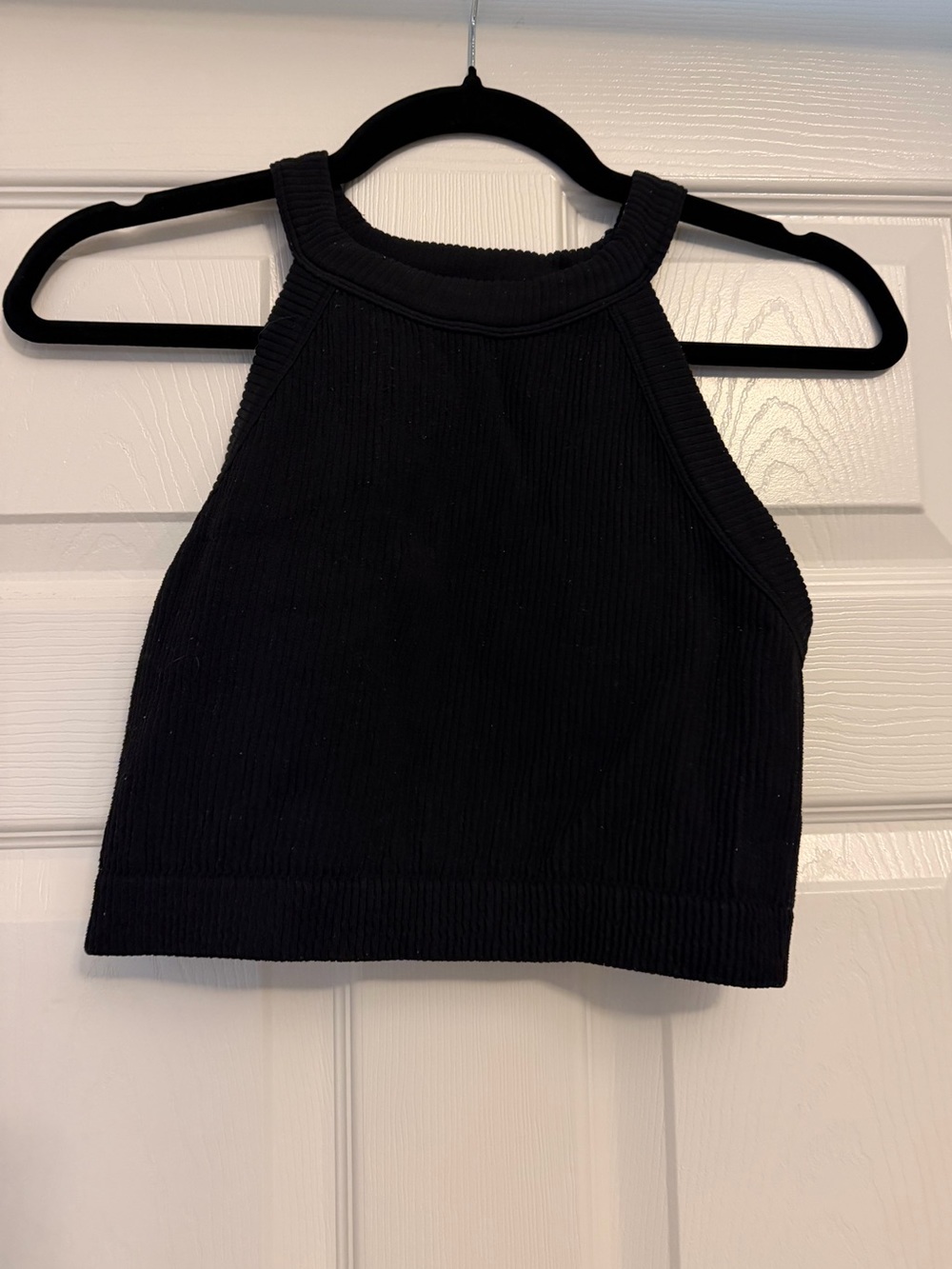 Aerie Black Ribbed Crop Top